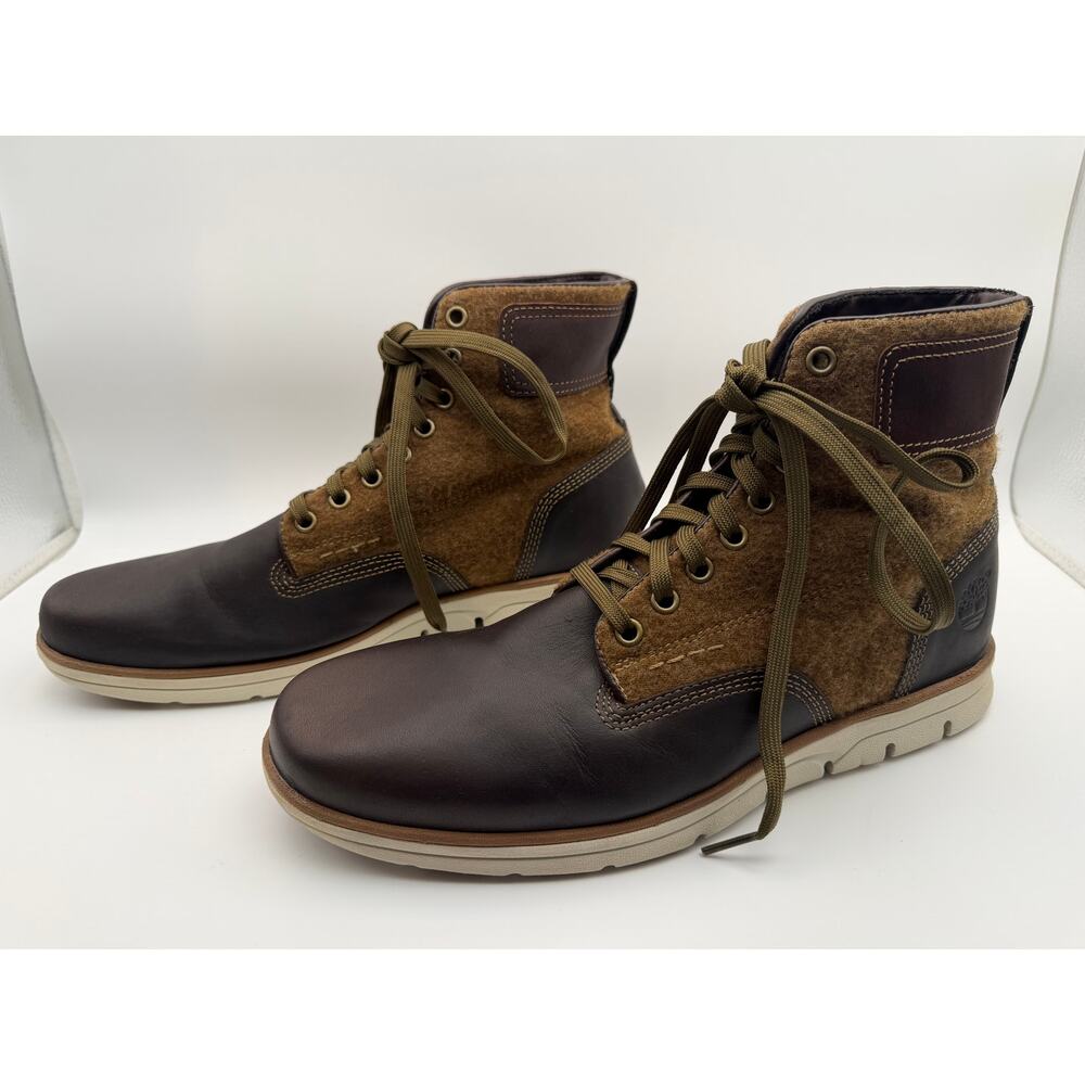 Timberland Men’s 6” Premium Boot Brown Leather Wool Size 8.5 Waterproof A17JT